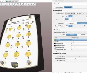 3D View Configuration with White Solder Mask